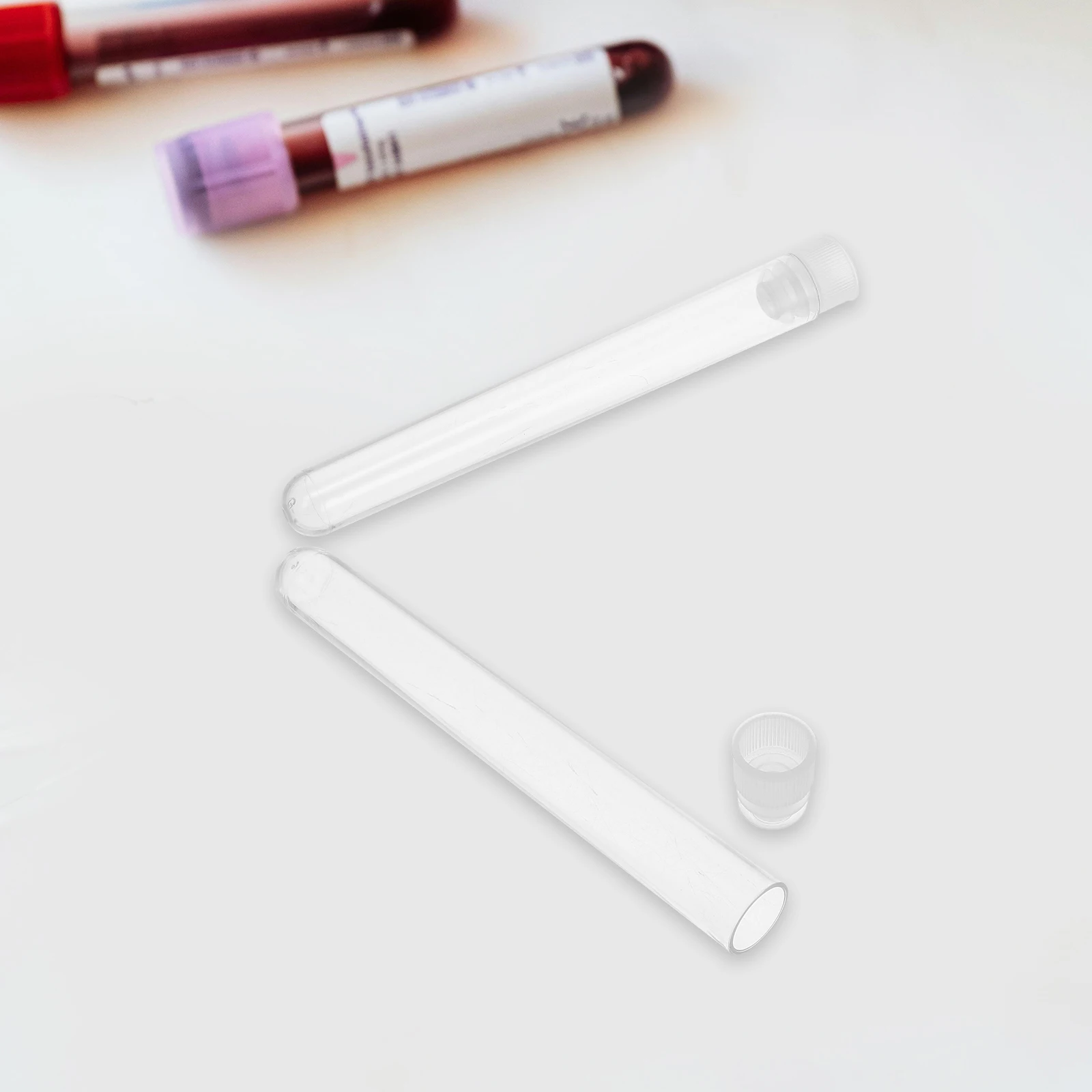 

50pcs Disposable Sampling Clear Plastic Test Tubes Caps for Liquid Storage Laboratory Scientific Experiments Small Tubes