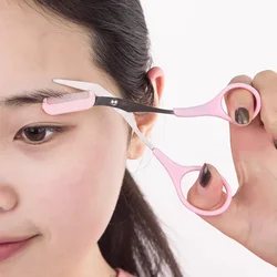 Tijeras recortadoras de cejas, productos de belleza para mujeres, tijeras para cejas con peine, tijeras de belleza, accesorios de maquillaje de acero inoxidable