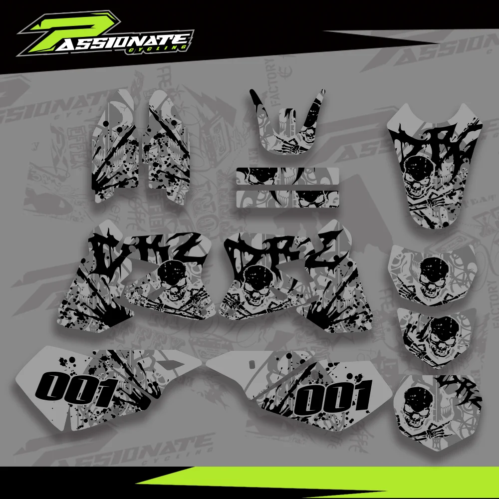 For Suzuki DRZ400 DRZ 400 2000-2012 2011 2010 2009 2008  Full Graphics Decals Stickers Motorcycle Background Custom Number Name