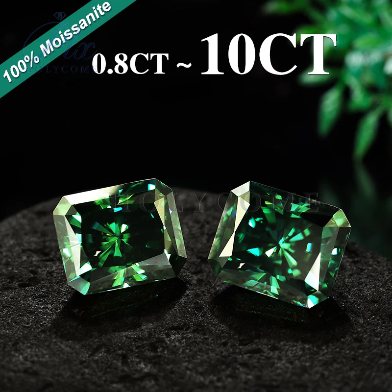 

Moissanite ODM OEM GRA VVS1 Green Moissanite Loose Gemstones Brilliant Cut Radiant Cut Moissanite Factory Wholesale