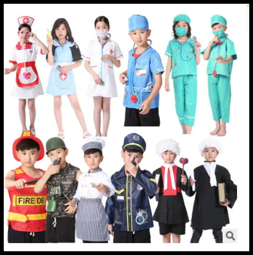 

Halloween Children's Professional Experience Costume Performance Nurse Doctor Chef Lawyer Firefighter Judge Doctor Suit