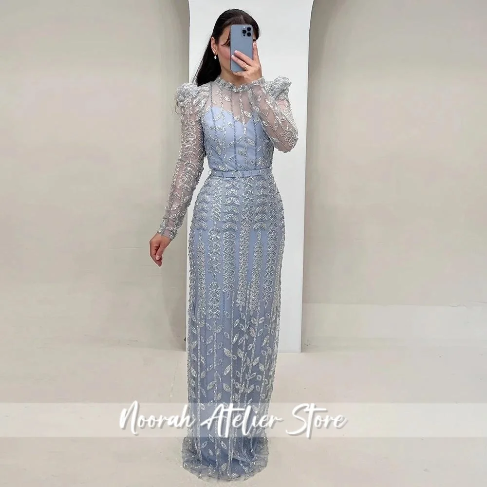 NewBlue H N مطرز بالخرز فساتين سهرة فاخرة 2025 للنساء دبي حورية البحر المشاهير فستان حفلة موسيقية مخصص