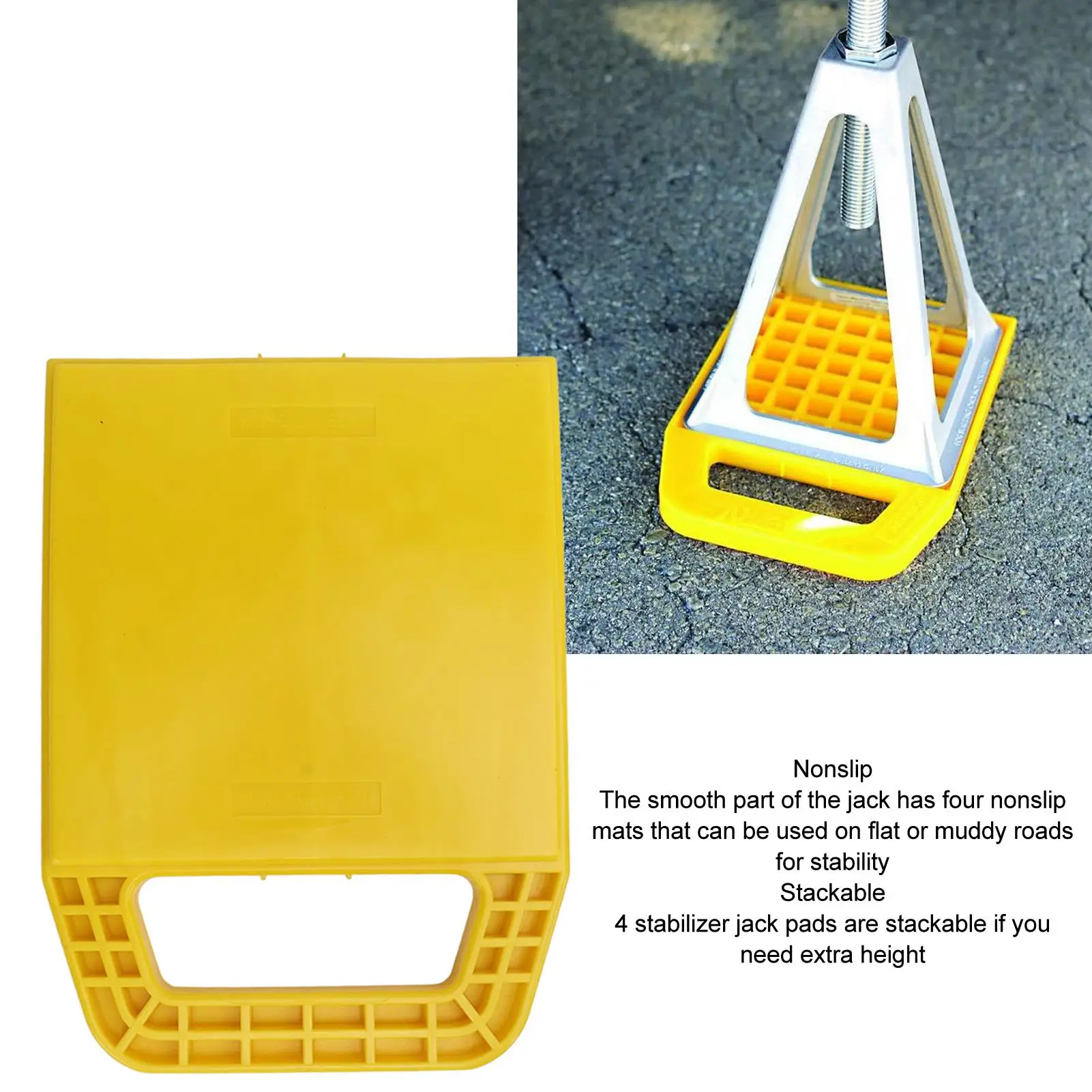 Lightweight Jack Leveling Block for RV for camper , Weatherproof with Reinforced Structure - Prevents Jacks from Sinking