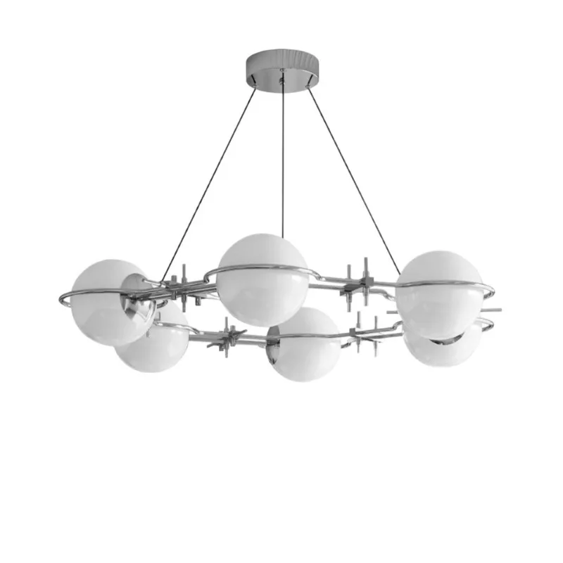 

Bauhaus living room chandelier, modern minimalist light luxury glass ball, high-end restaurant chandelier, eye protection hall