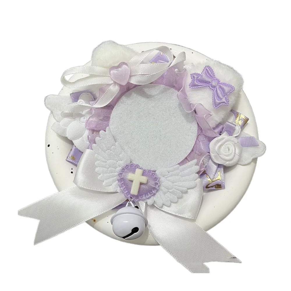 Ear Anime Badge Display Base Lacework Handmade Anime Itabag Display Holder Colorful with Wings Badge Display Base Decoration