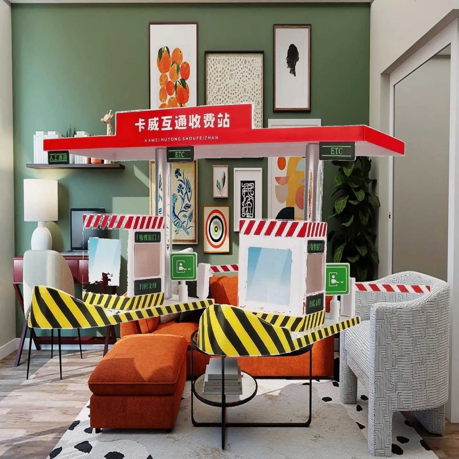modelo-de-escena-de-trafico-en-miniatura-estacion-de-peaje-realista-impresa-en-3d-para-aficionados-simulacion-de-escena-de-trafico