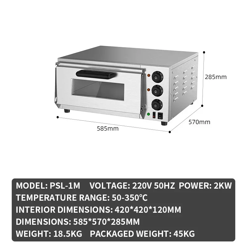 Double-Deck Electric Oven, Multifunctional Cake and Pizza Oven, Built-in Cordierite Stone Plate, Independent Tempera(Customized)