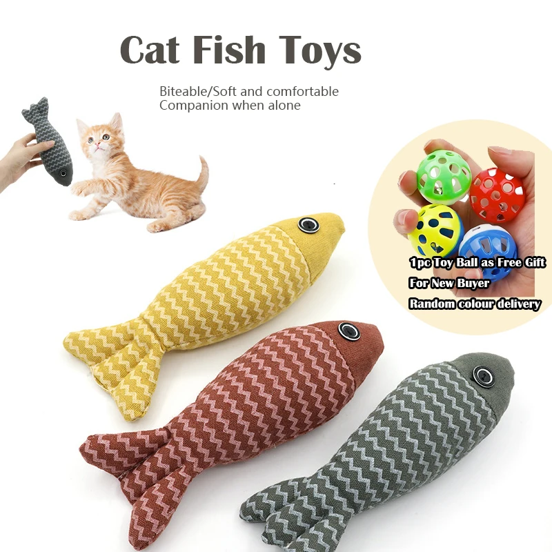 

Cat Toys Fish Catnip Toys Interactive Cat Toy Cat Chew Toy Cat Pillow Toys Kitten Exercise Kicker Toys for Indoor Cats Kitty Kit