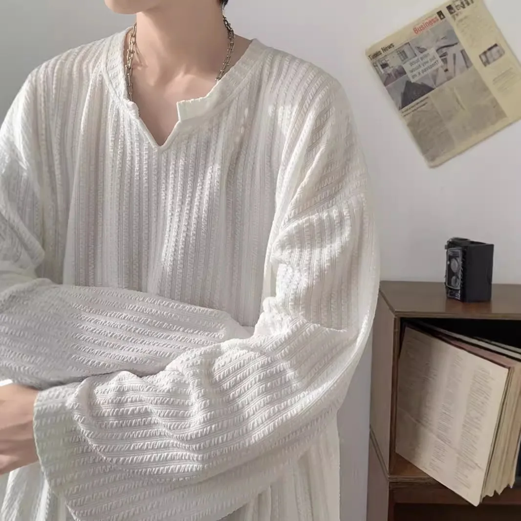 

Muscle Sense Long-sleeved T-shirt Men's Fall New American Heavyweight Loose Comfortable Teen Wear Bottoming Tops Men's Clothing