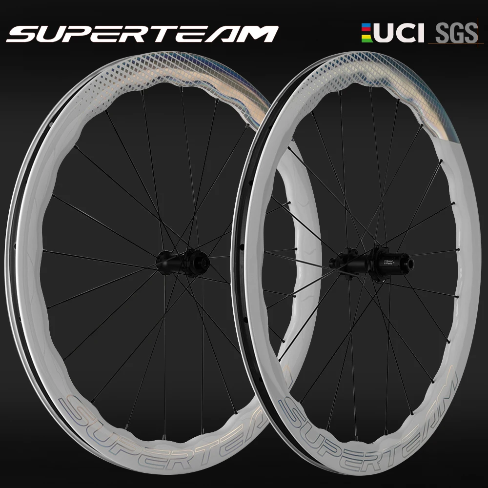 

Superteam 700c D28-50 Карбоновая дорожная велосипедная колесная пара с центральным замком для дискового тормоза, совместимая с 8-12 скоростными велосипедами