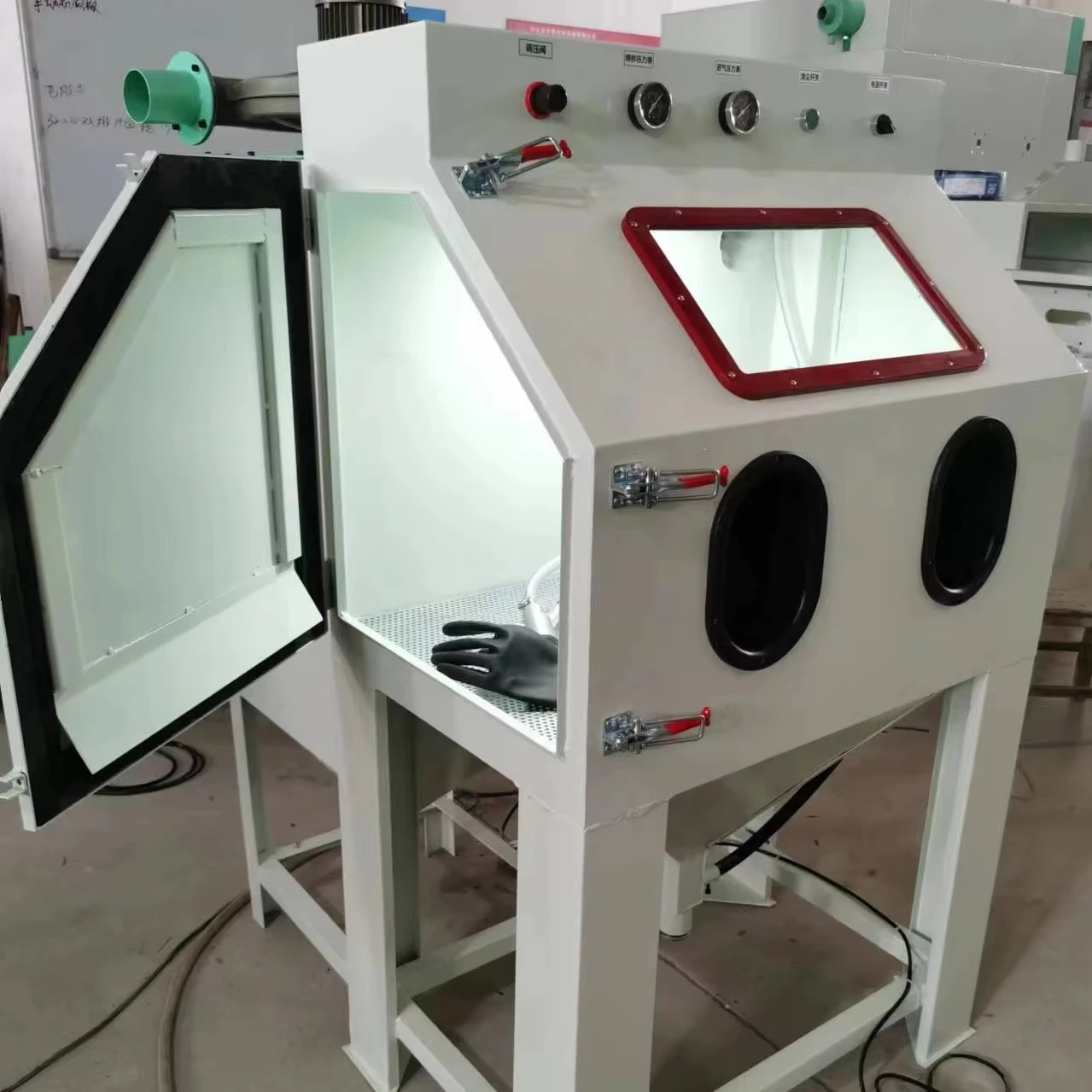

【Hot】Factory Price 9060 Dustless Industrial Manual Wet /Dry Sand Blasting Cabinet Water Vapour Sandblasting Machine for Sale