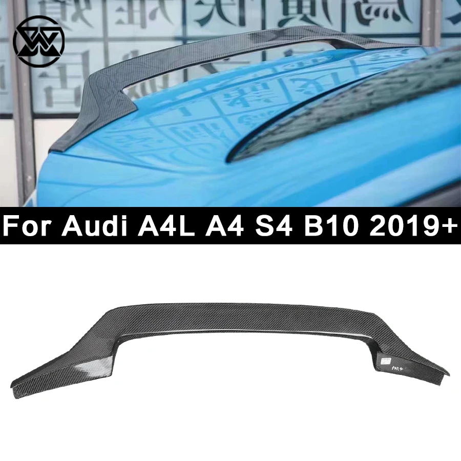 Carbon Fiber Rear Trunk Lid Spoiler Tail Wing For Audi A4L A4 S4 B10 2019+ Splitter Lip Diffuser Body Kit Car Accessories