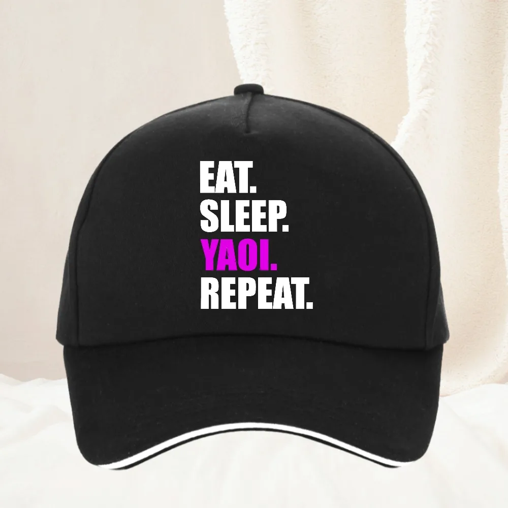 

Eat Sleep Yaoi Repeat hat Manga Baseball Cap Men Women Breathable adjustable Visors hats