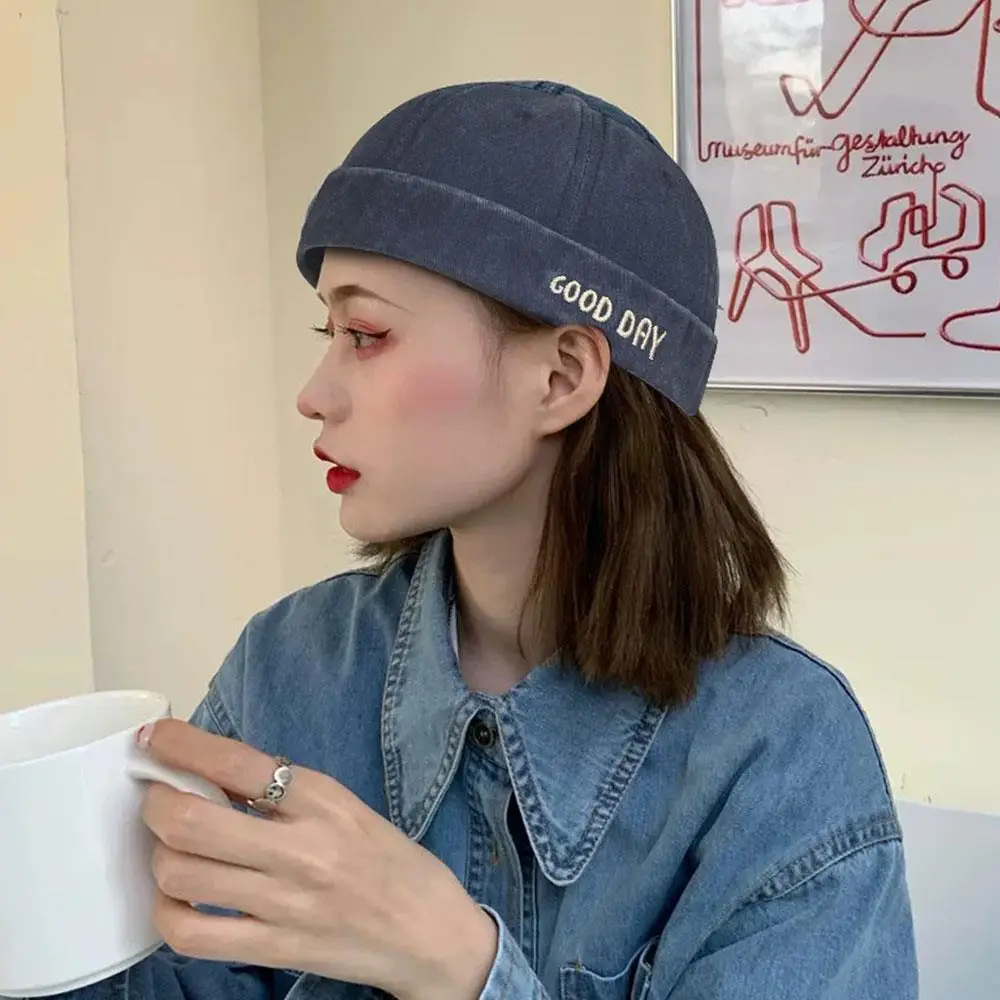 Washed Fade Landlord Hat без полей, дыняная кепка, регулируемая уличная шапка из кожи Гуа, вышивка букв, рыбацкая шапка-бини, кепки в стиле хип-хоп