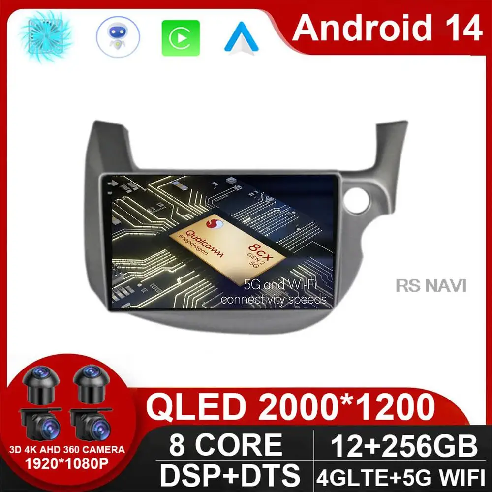 

Android 14 Car Radio For HONDA FIT JAZZ 2007 - 2014 Multimedia Video Player Mirror Connection Split Screen Head unit 2 Din DVD