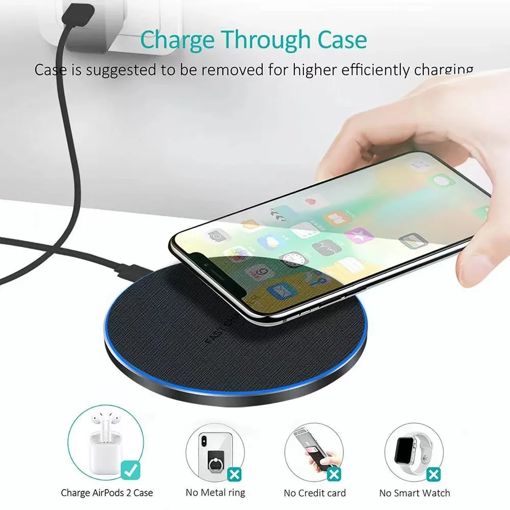 20W Qi Wireless Charger For iPhone 14 13 12 11 Pro XS X XR 8 Type C Fast Charging Pad for Samsung S22 S21 Xiaomi