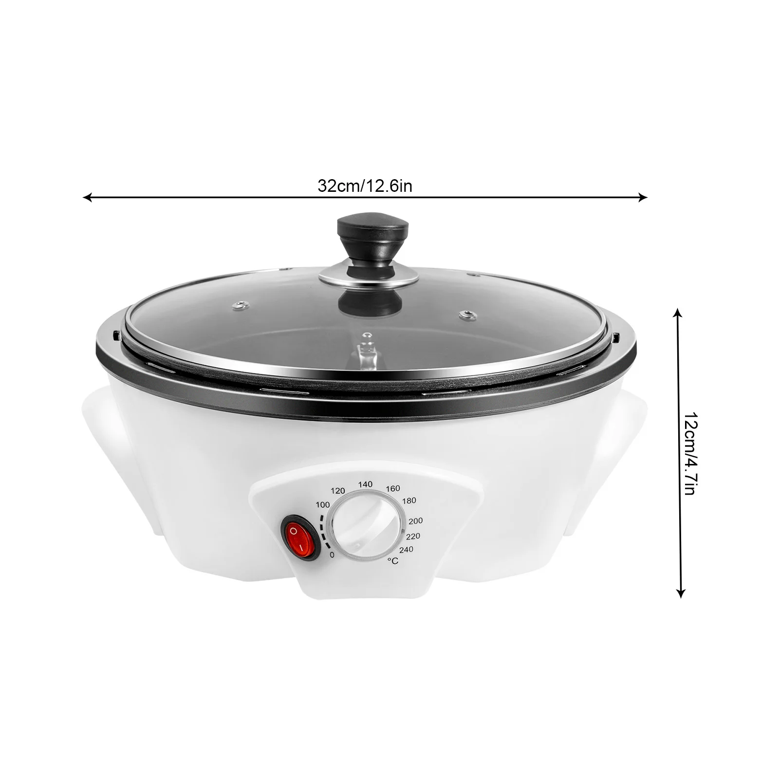 ماكينة خبز حبوب البن 110 فولت 800 وات محمصة حبوب البن الكهربائية PP زجاج أبيض لمطعم المقهى المنزلي #6