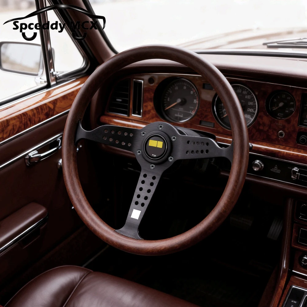 

14-дюймовый 350-мм вогнутый деревянный автомобильный спортивный руль, классический ретро-руль