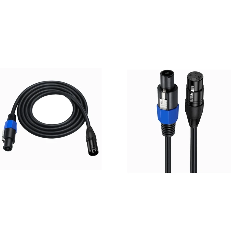 (NEW) Speakon Male To XLR Male Speakon To XLR Female Audio Extension Cable - Pro DJ PA Gig Stage Microphone