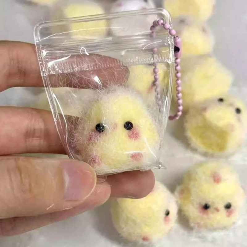 Novelty Furry Animal Chick Figurine Squeeze Toy Novelty Gag Table Toy Decompressing Pinch Stress Toy Chick