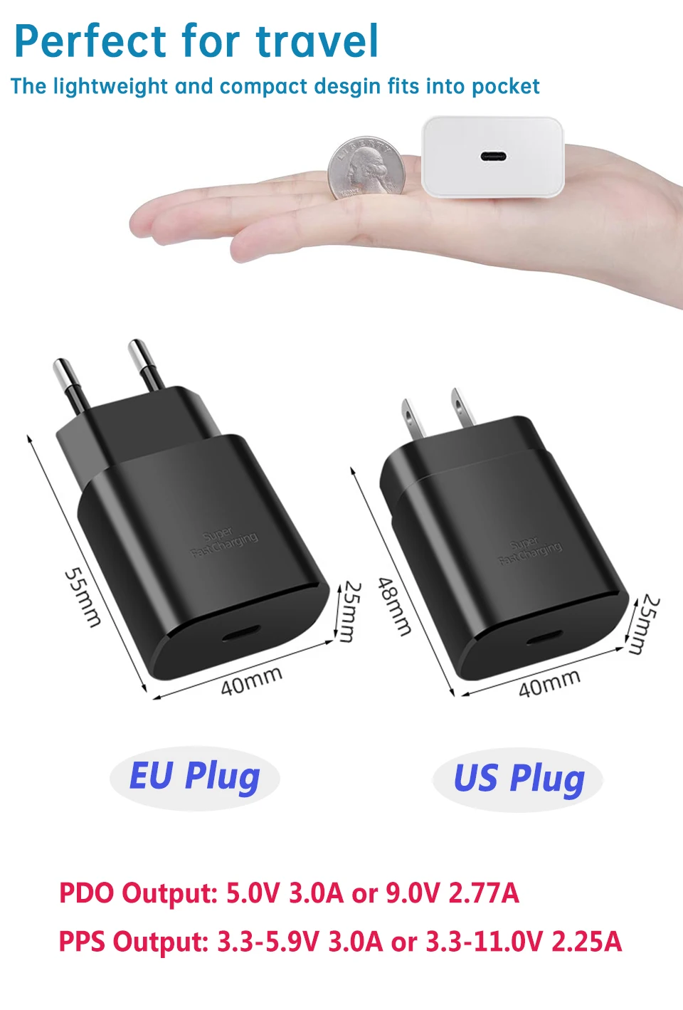 Samsung 25w Charger S24 S23 FE Super Fast Charging Adapter Usb Type C PD PPS Galaxy S22 S21 A55 A54 A35 Note 20 Z Flip 6 Fold6