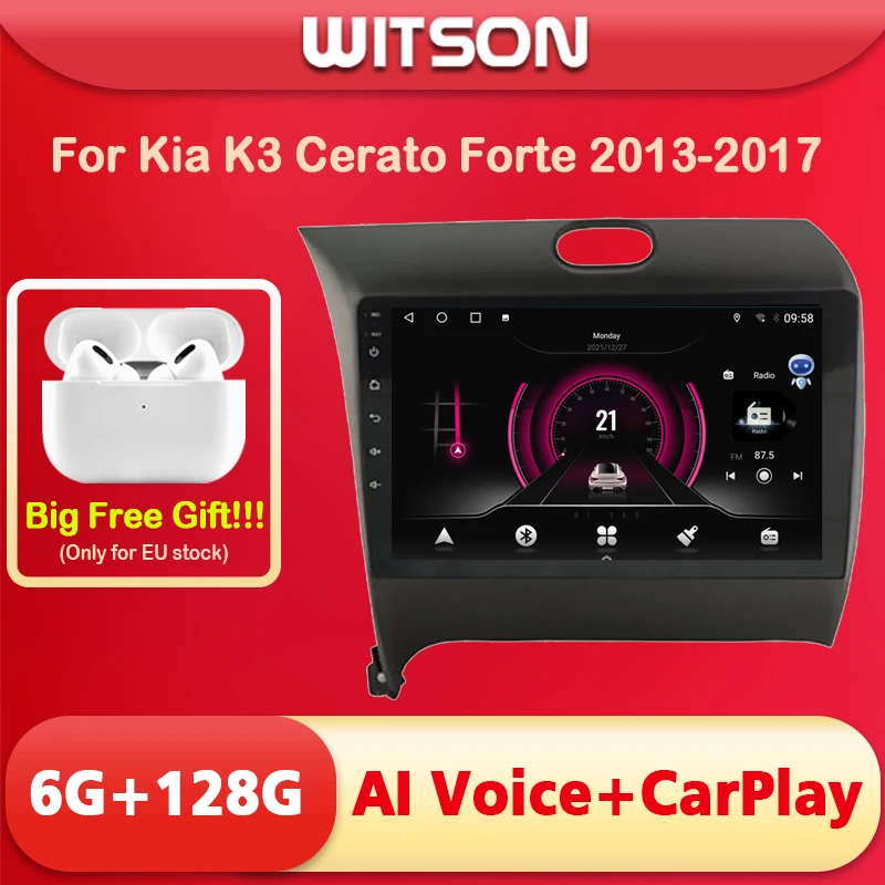 

WITSON 9 inch BIG SCREEN Android 11 AI VOICE 2 Din in Dash Car radio For KIA K3 2012 2013 2014 2015 6RAM 128ROM auto stereo