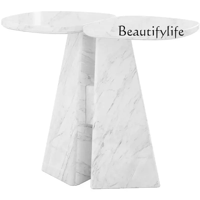 

Italian Designer Marble Coffee Table, Minimalist Luxury Bedside Table & End Table, Modern Solid Stone Furniture, Customizable