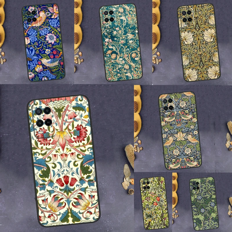 William Morris Case For OPPO A74 A94 A54 A96 A76 A16 A17 A57 A77 A15 A5 A9 A31 A53 A52 A72 A91 A57s Cover