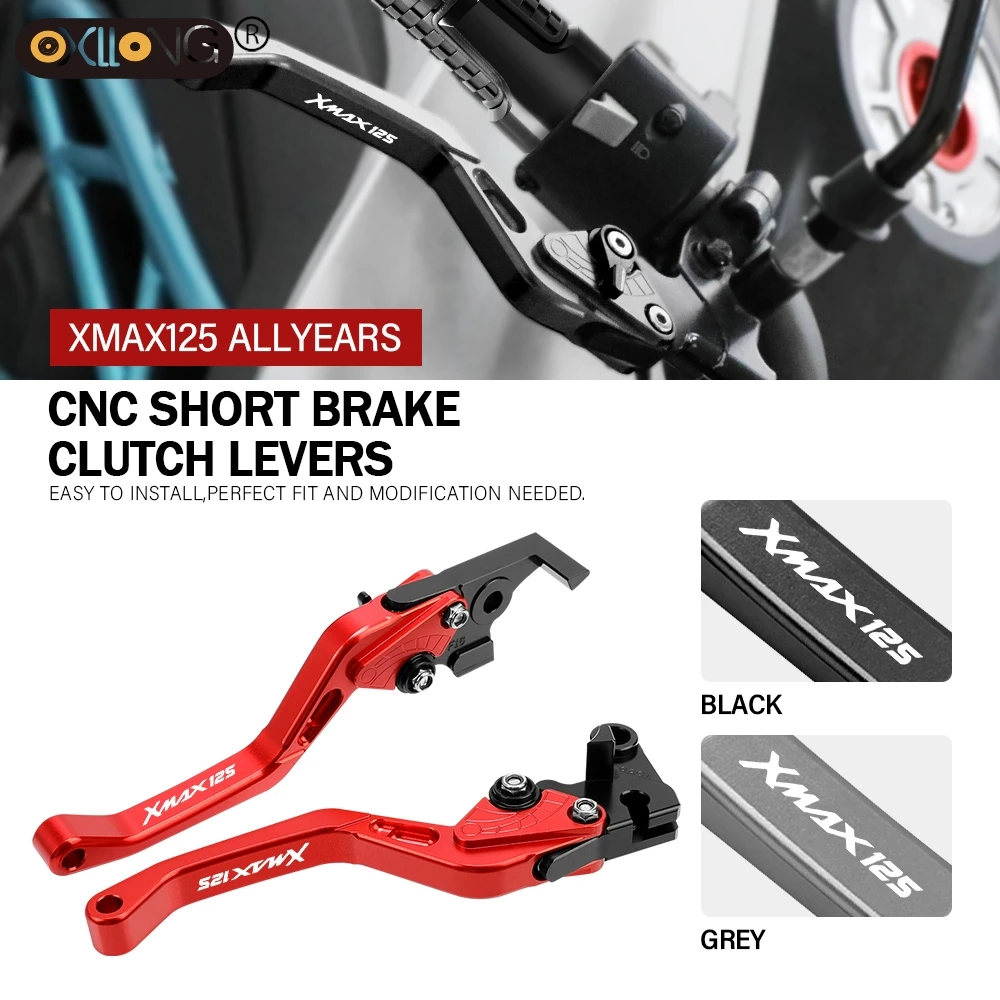 CNC Motorcycle Short Brake Clutch Levers Accessories Parts For Yamaha XMAX XMAX125 XMAX 400 X-MAX 200 250 400 2015-2023