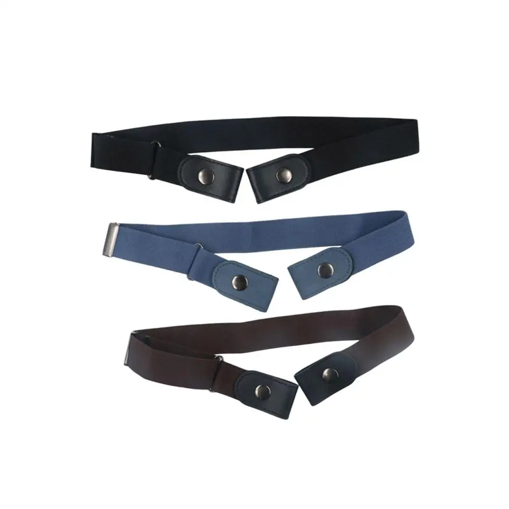 Without Buckle Elastic Belt Japanese Decoration Stealth Buckle Free Belt Elastic Black No Buckle Invisible Belt Women