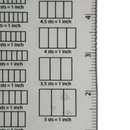 Grid Based Gauge Ruler for Knitting and Crochet Stitch Measurement to Support Accurate Crafting and Project Detailing