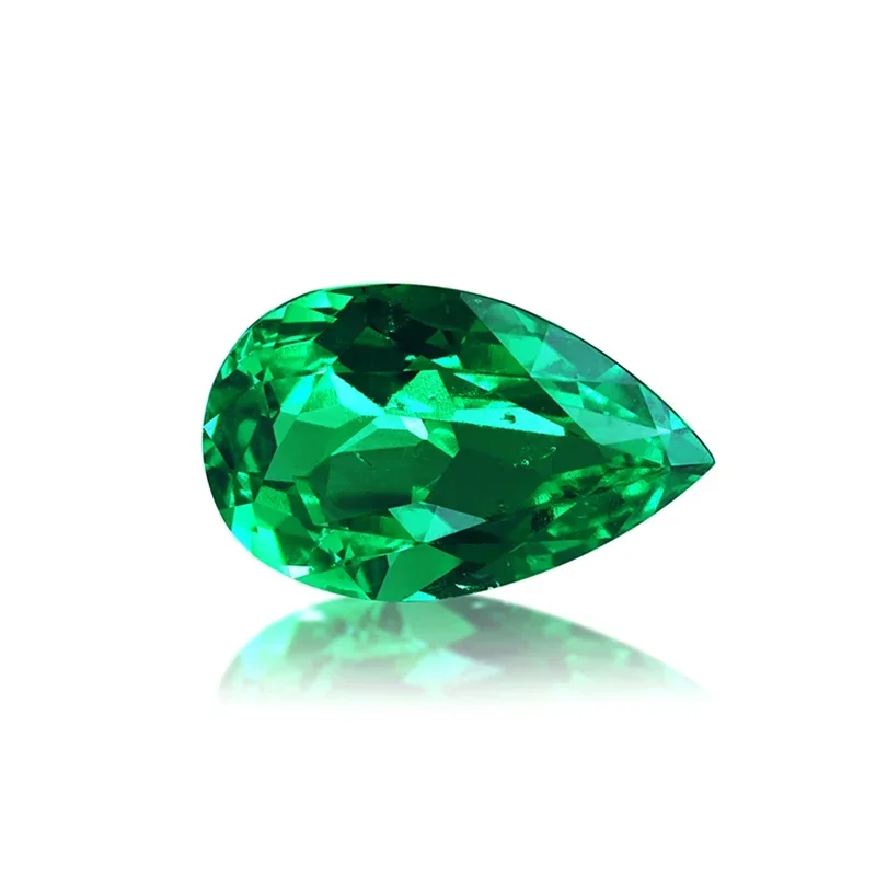 

Lab Grown Colombia Emerald Pear Shape Green Color Top Gemstone for DIy Charms Jewelry Making Material Selectable AGL Certificate