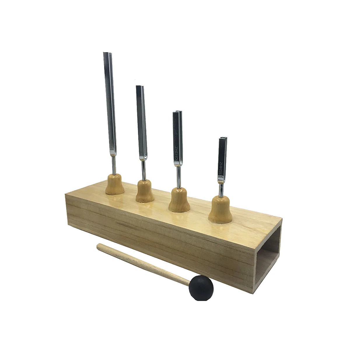 

4Pcs Accurate Frequency 128HZ 256Hz 512Hz 1024HZ Music Tuning Fork Set Music Flat Fork Measure Gauge with Hammer