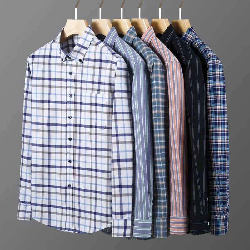 

Men's long-sleeved oxford-cotton shirt, casual spring/summer high-quality multi-purpose streetwear, comfortable and stylish