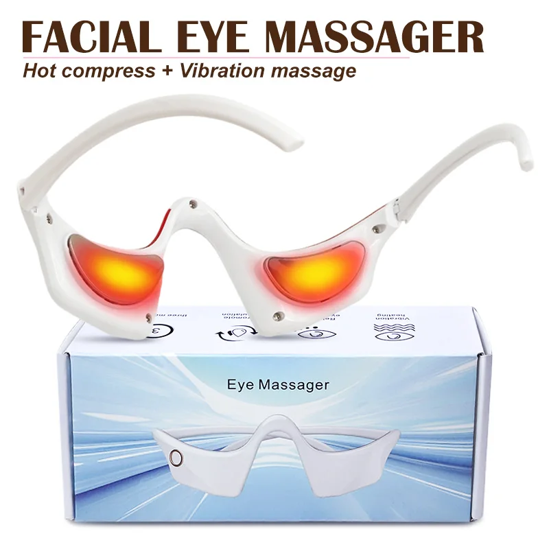 Máscara con medidor de temperatura fría y caliente, masajeador ocular con función de vibración, masajeador facial relajante, regalos navideños para la familia