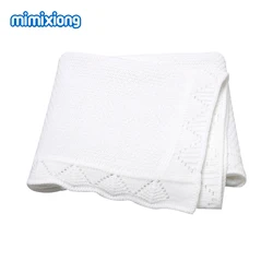 Super Soft Baby Blankets Swaddle Wrap 100*80cm Knit Pure Color Newborn Sleeping Covers for Stroller Bassinet Comfort All Seasons