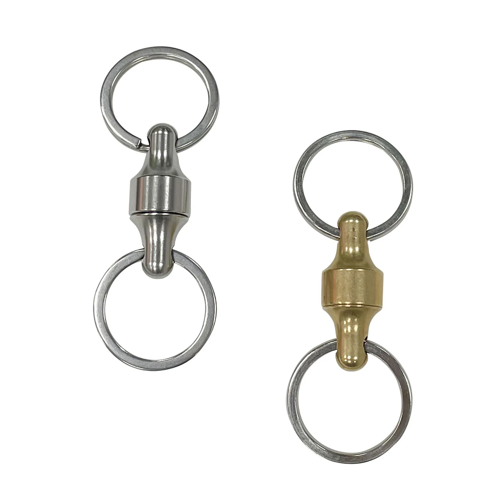 EDC Double Ring Keychain Quick Release Pull-Apart Detachable Stainless Steel Brass Detachable Multifunctional Outdoor Tools Key