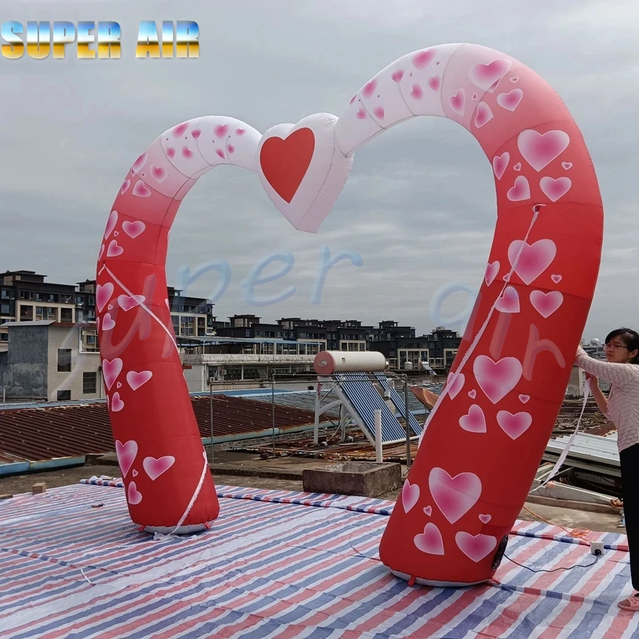 

Popular design Valentine's Day decoration inflatable love heart arch with custom logo for party