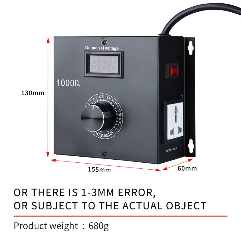 10000W Portable Household Compact Variable Voltage AC 220V Controller Speed Temperature Light Voltage Adjuatable Regulator Dimme