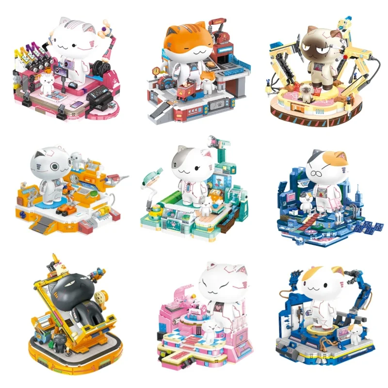 

Машина для кошек, здание, кошка, кухня, миниатюрная сценка, сборная модель, детская игрушка в подарок, 3D украшения для рабочего стола, креативная головоломка