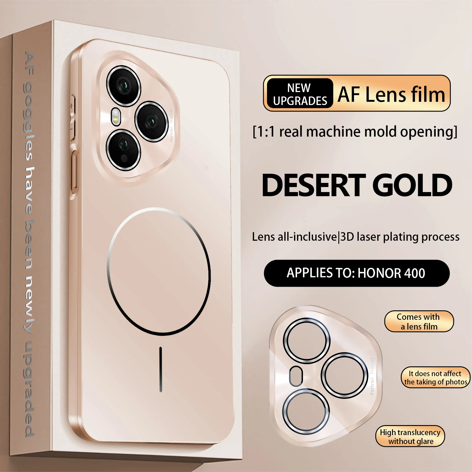 Casing Magnetik Pengisian Daya Nirkabel Matte Untuk Honor 400 Pro Global Honor400  Tipis dengan Pelindung Kamera Kaca Terintegrasi Penutup Ponsel Funda