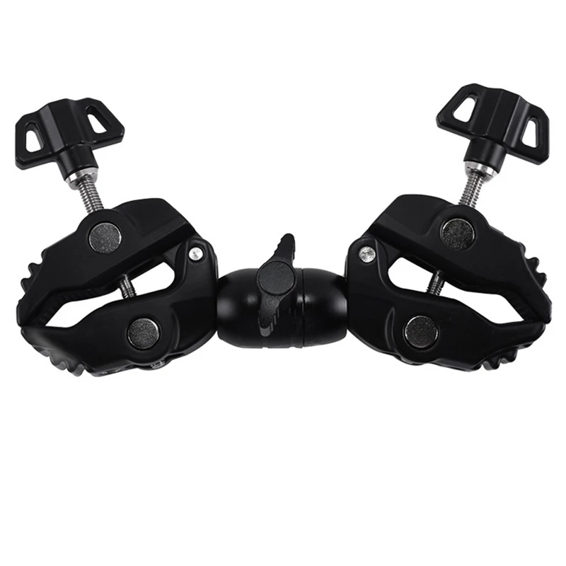 Double Metal Super Clamp Dual-Head Super Clamp 360° For Umbrella Monitor LED Light