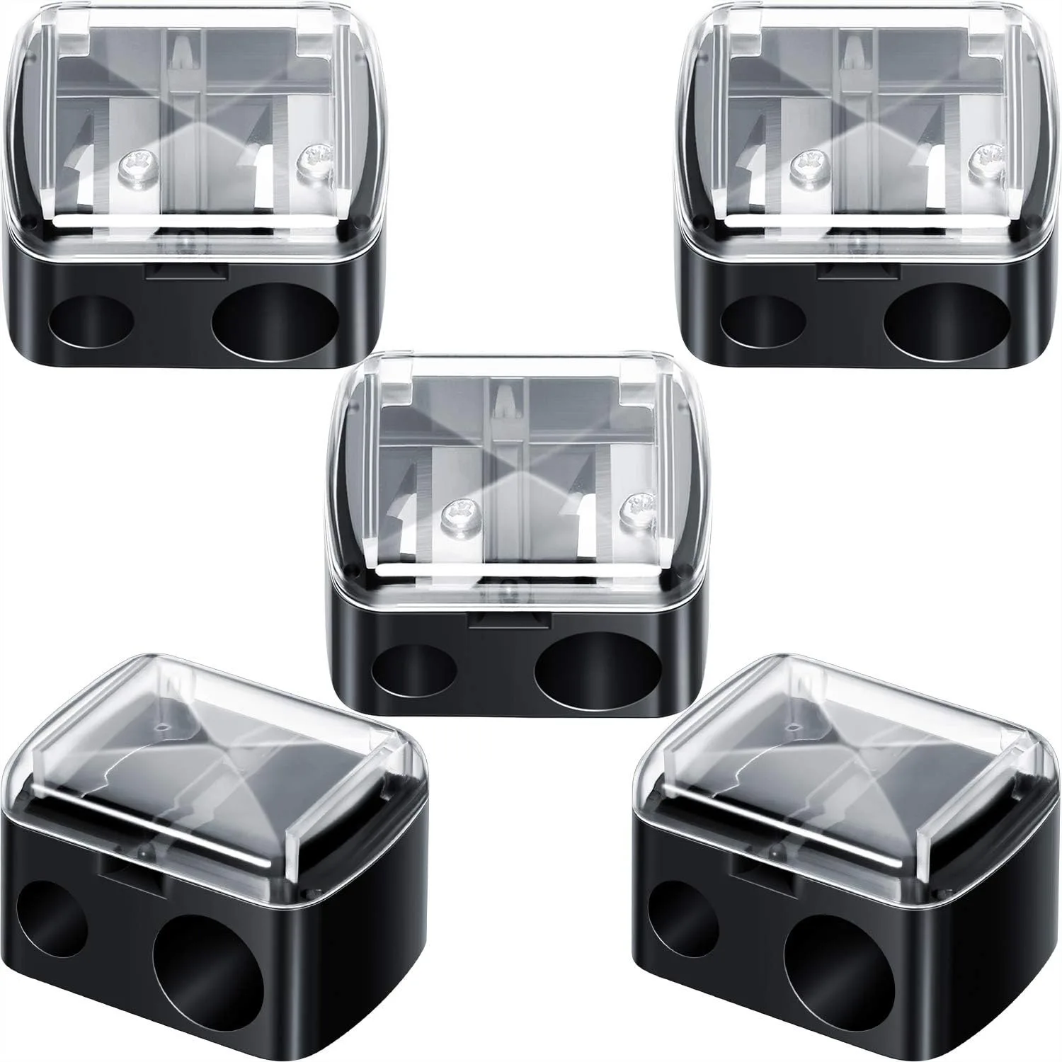 

Точилка для косметических карандашей двойного размера (для губ и глаз), пластиковая, со съемным колпачком и стальным лезвием, ручной инструмент для макияжа