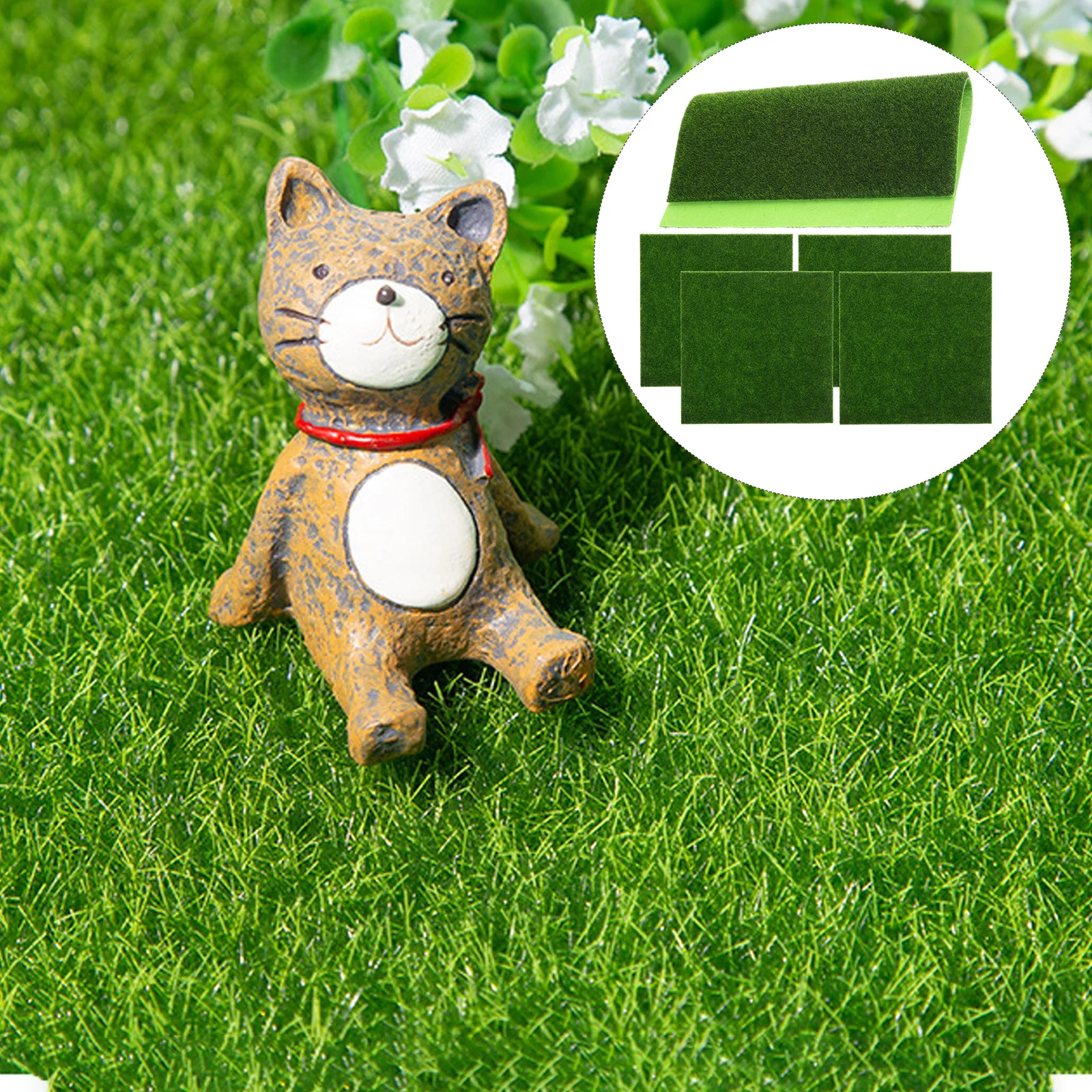 

5Pcs Artificial Turf Grass Realistic Simulation Turf for Mini Garden Decor Micro Landscape Prop DIY Scenery Design