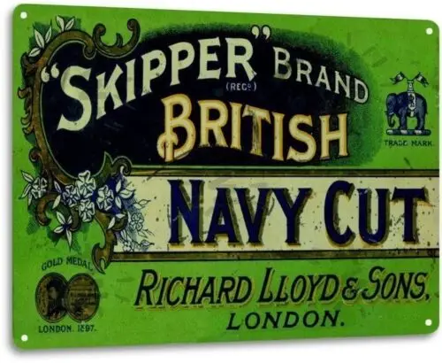 Skipper Navy Cut Tobacco Smoking Retro Vintage Decor Bar Man Cave Metal Tin Sign