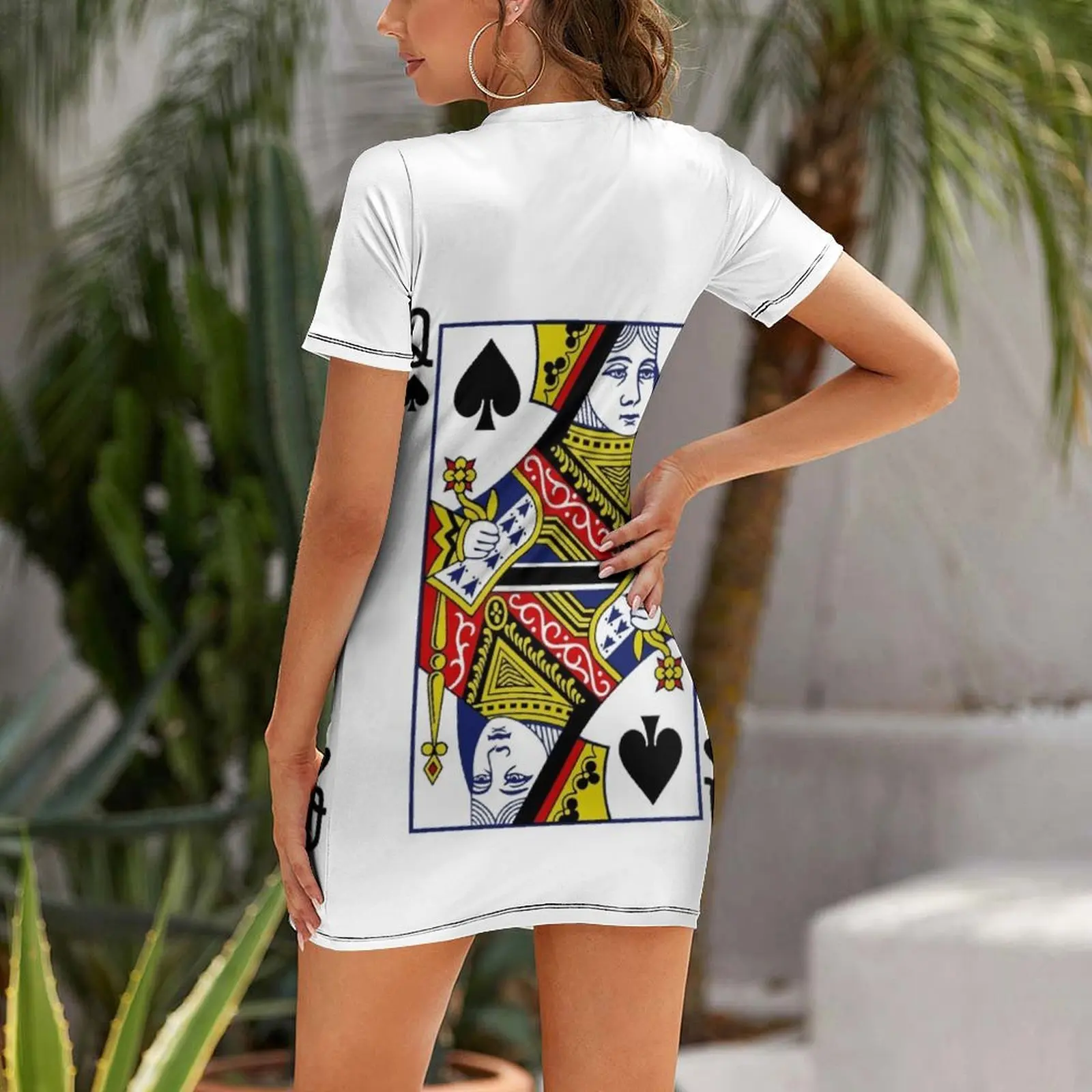 Queen of Spades Playing Card Short Sleeved Dress summer women's dress 2025 Dress