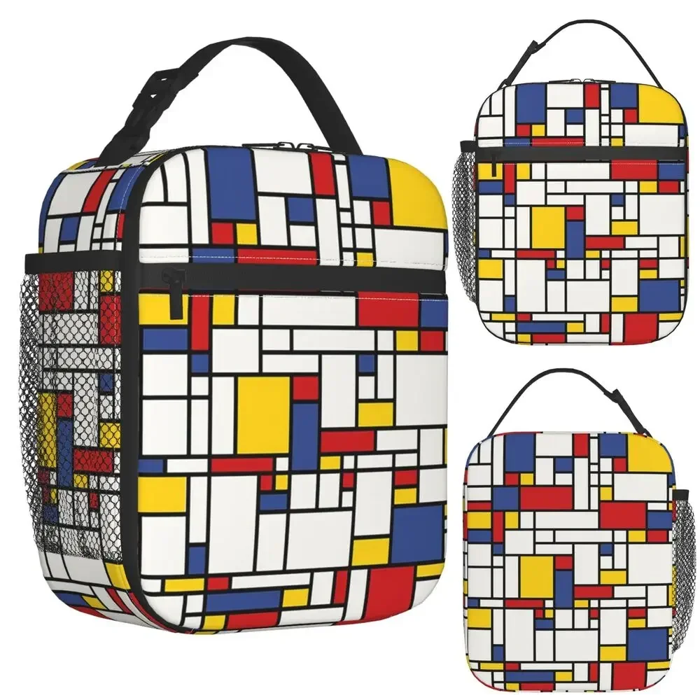 Piet Mondrian Insulated Lunch Bag for Kids School Cooler Thermal Food Box Tote Portable Lunch Boxes Container