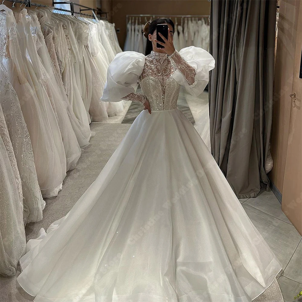 Vestidos de casamento chiffon lisos boêmios, vestidos de noiva elegantes com gola alta, simplicidade esfregando vestido de princesa, 2022