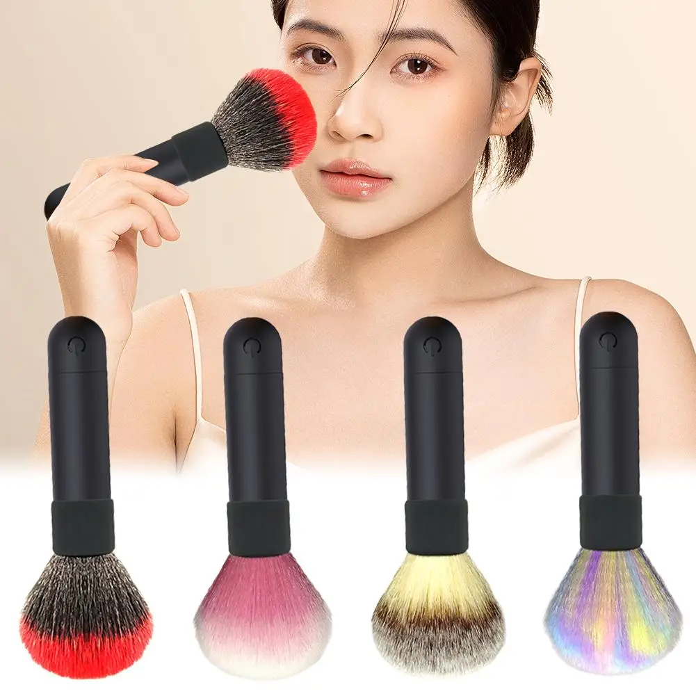 فرشاة مزج كريم الأساس الكهربائية متعددة الاستخدام لمكياج الوجه أحمر الخدود المحمولة 4 ألوان أداة تجميل ناعمة بشعيرات M7F9 #2