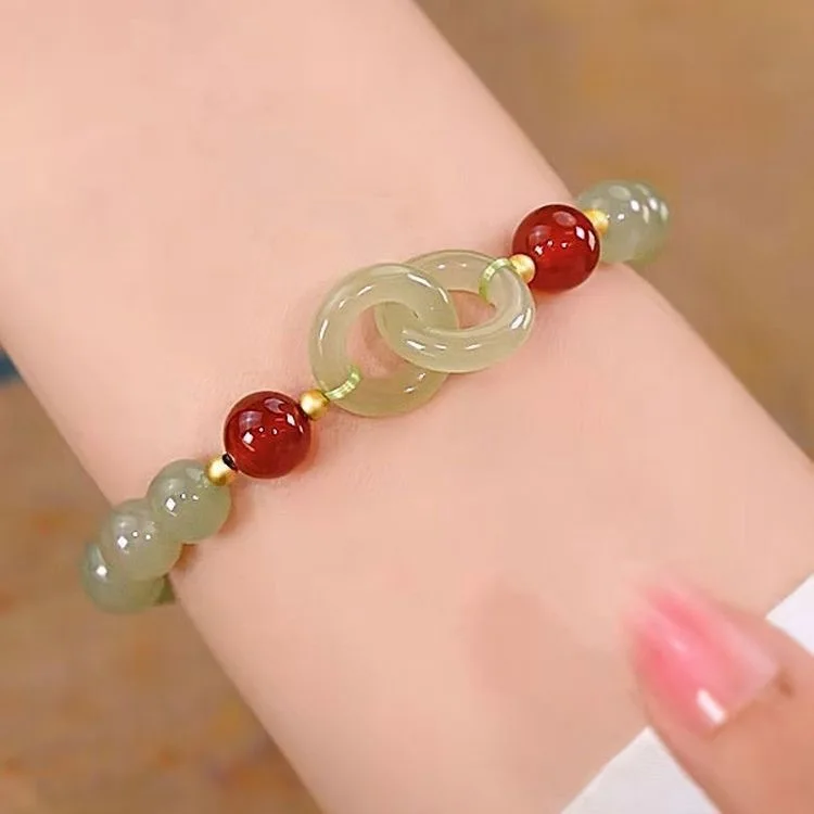 Chalcedony Flower Charm Natural Jade Freshwater Pearls Beaded Strand Bracelets Women Female Fine Jewelry Gifts